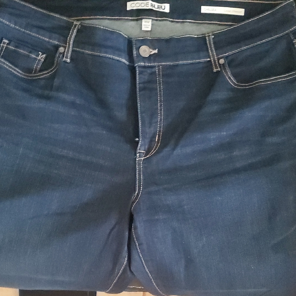 Code Bleu Straight Leg Blue Jeans Classic Style